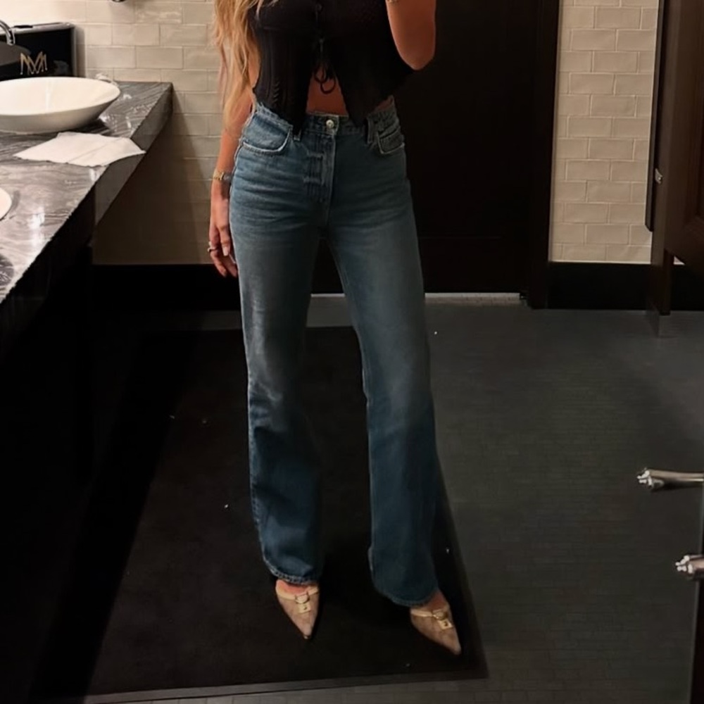 GRLFRND Lindsi Lane Melanie Petite High Rise Boot Cut in Los Feliz. Were hemmed